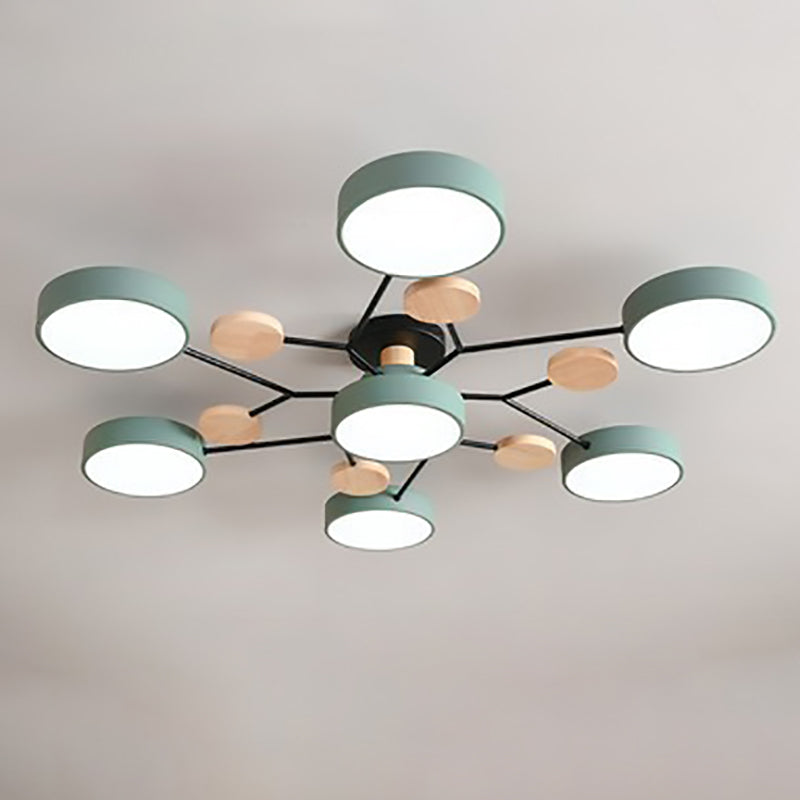 Skandinavische LED Deckenlampe – Mehrflammig in Weiß, Grün & Grau-Semi-Flush Mount Lighting-Lumensis-3+1-Weißes Licht (5000K)-Lumensis