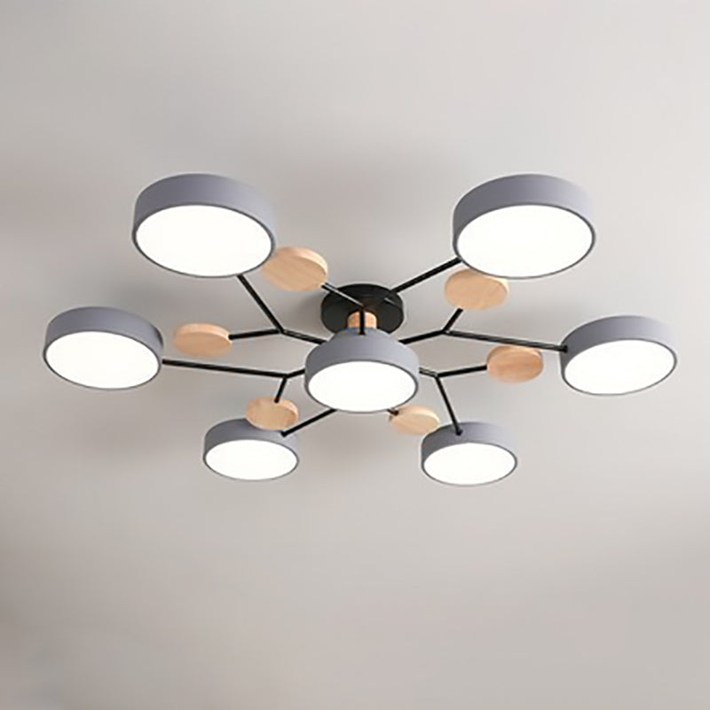 Skandinavische LED Deckenlampe – Mehrflammig in Weiß, Grün & Grau-Semi-Flush Mount Lighting-Lumensis-3+1-Weißes Licht (5000K)-Lumensis