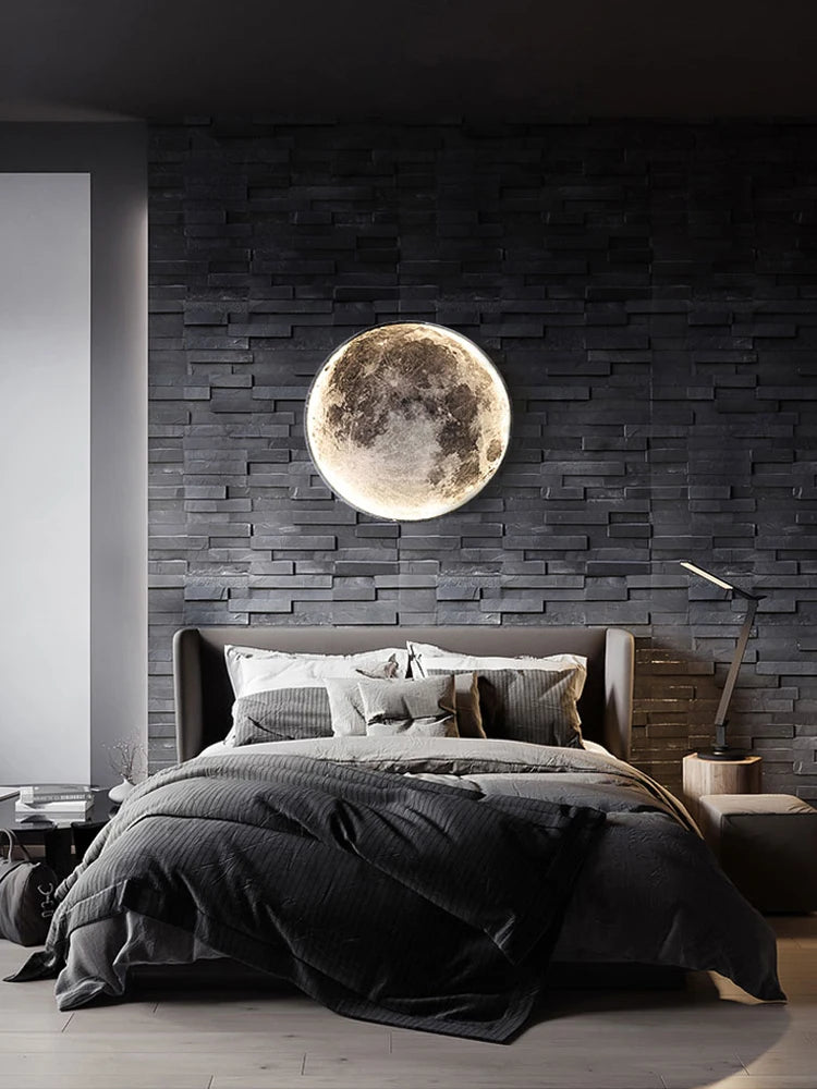 LED Mond-Wandleuchte 3D – Realistisches Design mit Fernbedienung-Lumensis-30cm-Weißes Licht 6000k-Lumensis