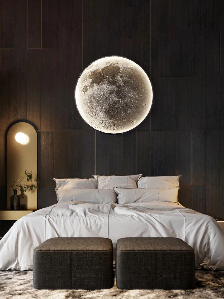 LED Mond-Wandleuchte 3D – Realistisches Design mit Fernbedienung-Lumensis-50cm-Weißes Licht 6000k-Lumensis