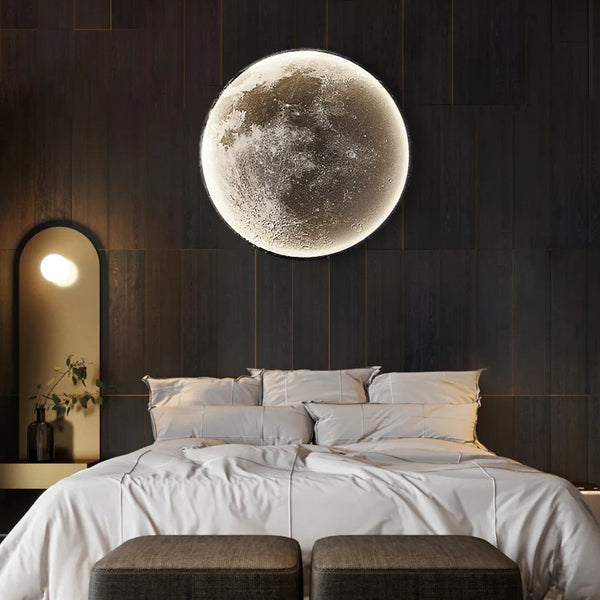 LED Mond-Wandleuchte 3D – Realistisches Design mit Fernbedienung