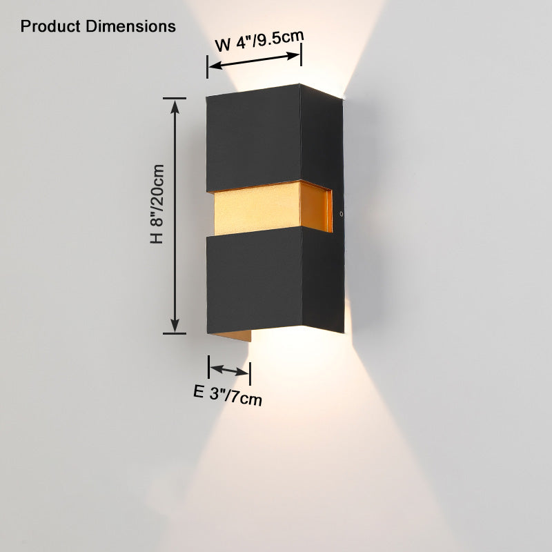 Goldene Up-Down-Außenwandleuchte