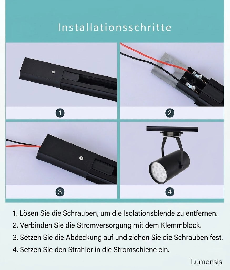 LED Schienensystem – Verstellbare Spotlights im Industrial Design-Flush Mount Lighting-Lumensis-3-flammig | 100 cm Schiene-Schwarz-Lumensis