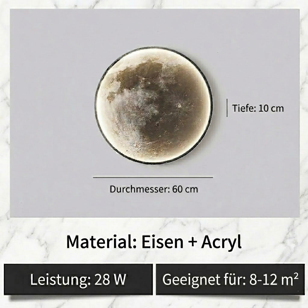 LED Mond-Wandleuchte 3D – Realistisches Design mit Fernbedienung-Lumensis-24cm-Weißes Licht 6000k-Lumensis