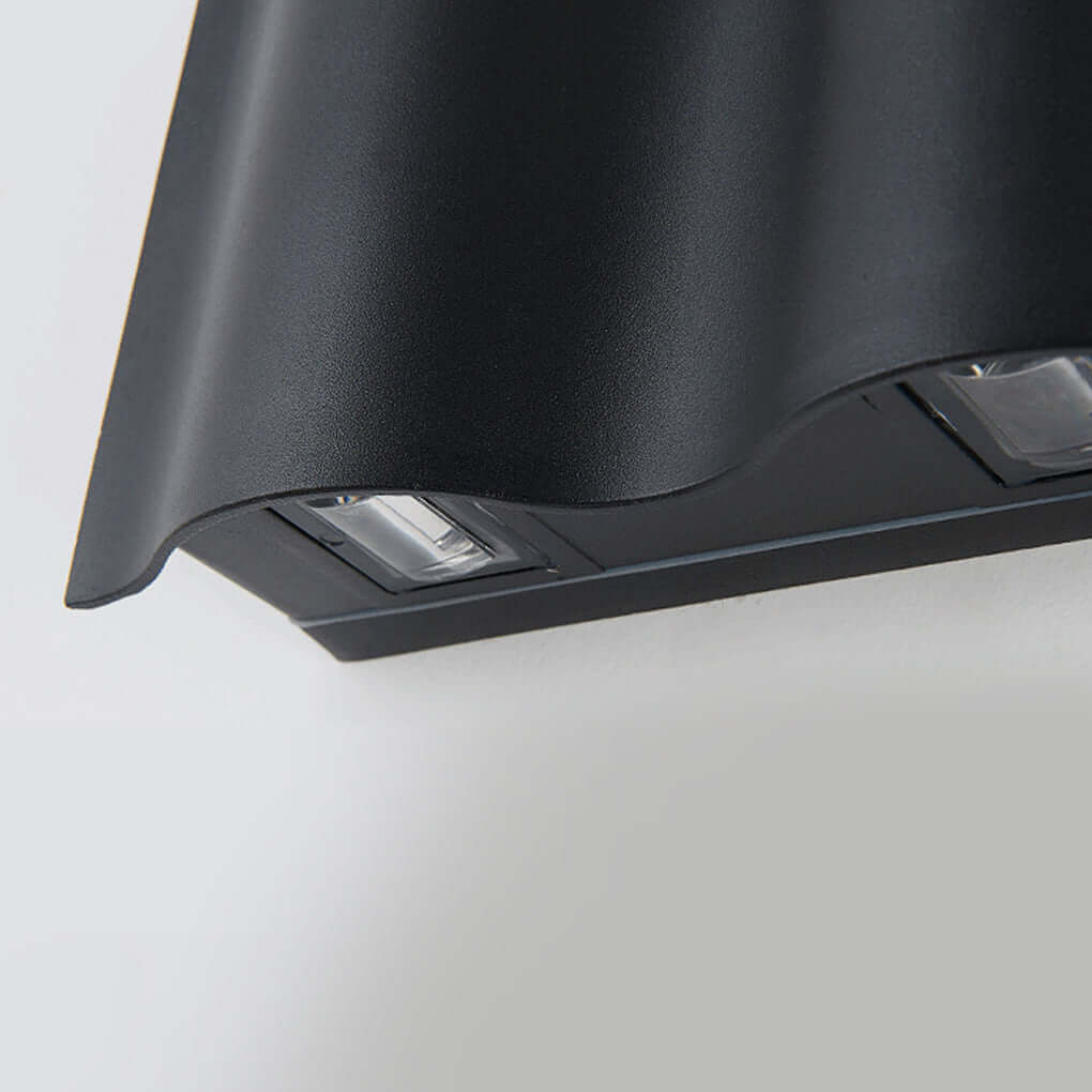 Wellen-Design LED Außenwandleuchte – Up & Down Strahler in Schwarz-Lighting > Outdoor Lighting > Outdoor Wall Lighting > Up & Down Wall Lights-Lumensis-2-flammig-Weiß-Lumensis