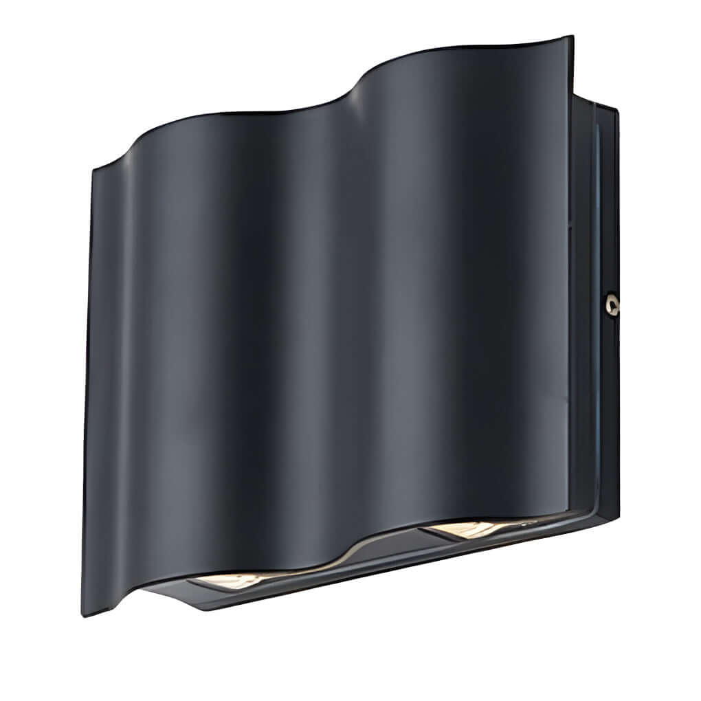 Wellen-Design LED Außenwandleuchte – Up & Down Strahler in Schwarz-Lighting > Outdoor Lighting > Outdoor Wall Lighting > Up & Down Wall Lights-Lumensis-2-flammig-Weiß-Lumensis