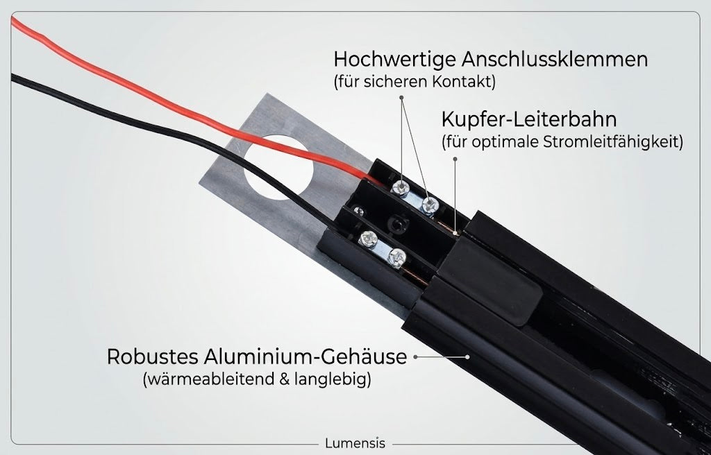LED Schienensystem – Verstellbare Spotlights im Industrial Design-Flush Mount Lighting-Lumensis-3-flammig | 100 cm Schiene-Schwarz-Lumensis
