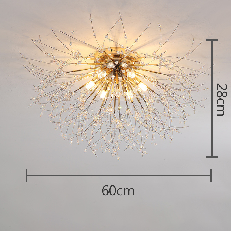 LED Deckenlampe Pusteblume – Florale Designerleuchte in Gold & Silber-Ceiling lamps-Lumensis-4 Köpfe Silber-Weißes Licht-Lumensis