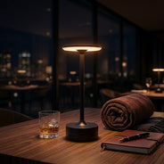 Elegante LED Tischlampe für Restaurant & Bar – Kabellos, Dimmbar & Modern-Lumensis-Schwarz-Lumensis