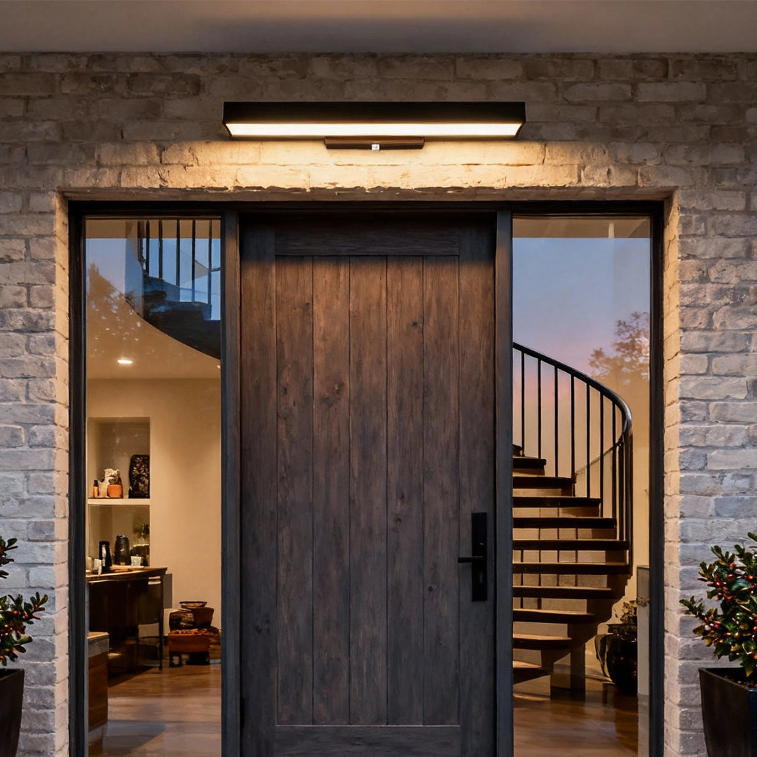 Lineare LED Edelstahl-Wandleuchte – Mit Bewegungssensor & IP65 – Schwarz-Lighting > Outdoor Lighting > Outdoor Wall Lighting > Motion Sensor Wall Lights-Lumensis-Mit Bewegungssensor-32 cm-Lumensis