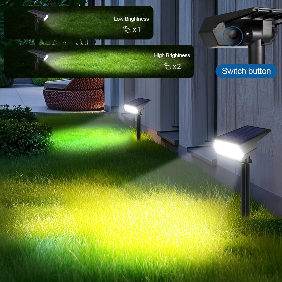 LED Solar-Wandleuchte Downlight – Verstellbar & Wasserdicht IP65-Lighting > Outdoor Lighting > Outdoor Wall Lighting > Outdoor Wall Sconces-Lumensis-Weiß-2 Stück-Lumensis