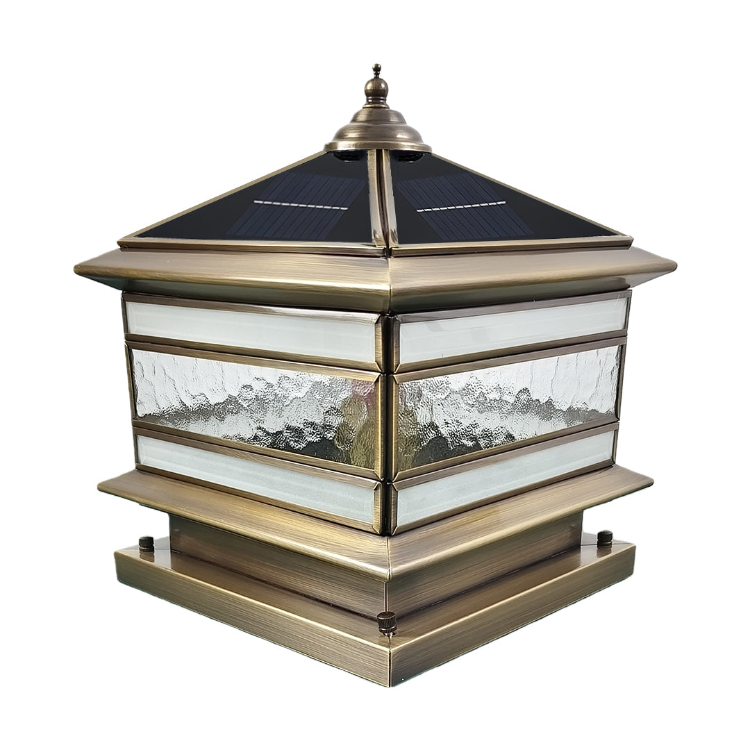 Antike Solar-Sockelleuchte – Wetterfeste LED-Gartenlampe für Mauern-Lighting > Outdoor Lighting > Outdoor Post Lights > Pillar Lights-Lumensis-40 X 40 X 45cm-Solar-Lumensis