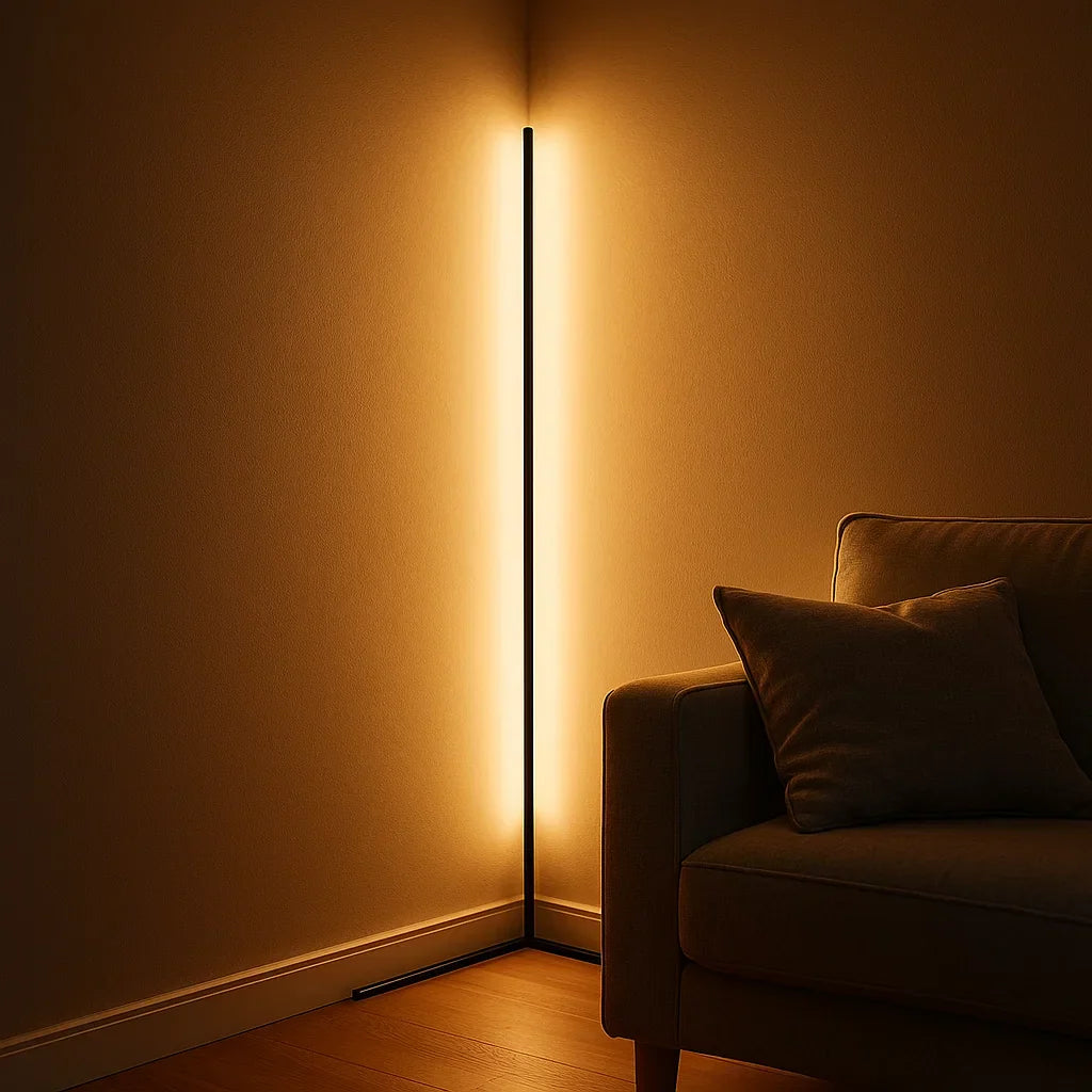 LED Eck-Stehleuchte RGB & Warmweiß – Minimalistische Stehlampe-Lumensis-Schwarz-Lumensis